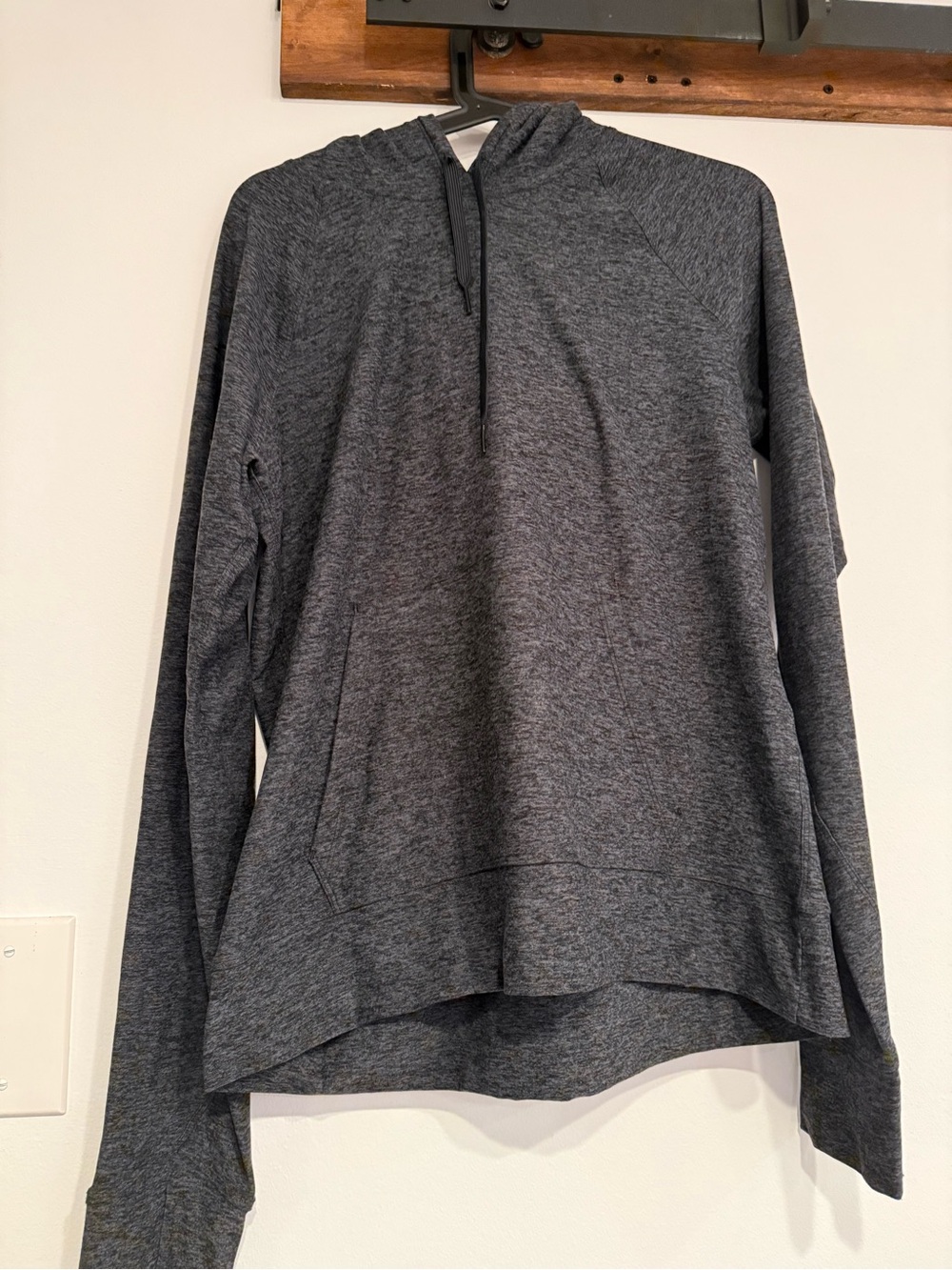 Outdoor Voices Charcoal Heather Hooded Pullover